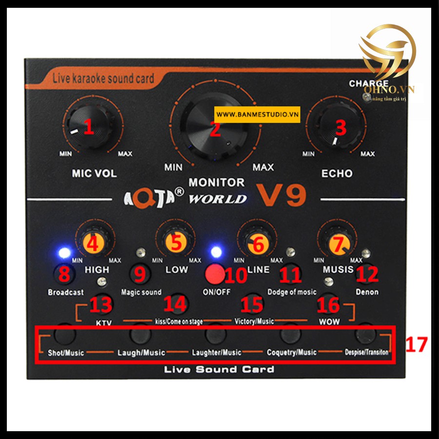 Sound Card Thu Âm V9 Phụ Kiện Âm Thanh Card Âm Thanh Thiết Bị Thu Âm – OHNO Việt Nam