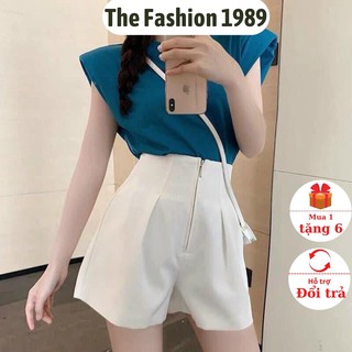 Quần short nữ khoá trước siêu hot - quần short nữ 3 màu trắng, đen , nâu.