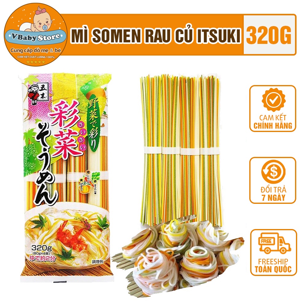 Mì somen rau củ Itsuki 320g Nhật Bản cho bé ăn dặm