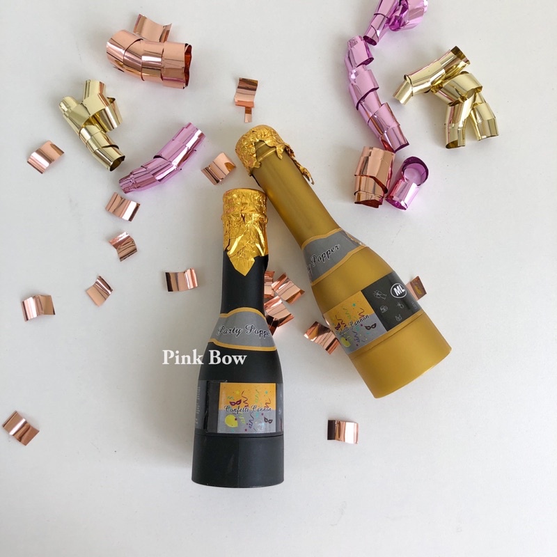 ĐỒ Thổi/Phụt hoa giấy hình chai rượu sang trọng màu Đen/Gold tạo bất ngờ trong những bữa tiệc SINH NHẬT/ PARTY/ THÔI NÔI