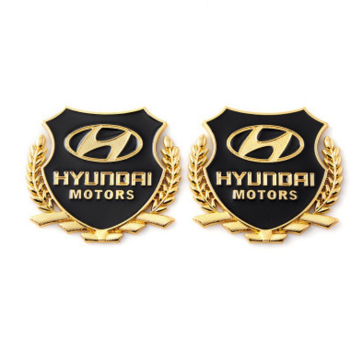 Bộ 02 Logo dán xe ô tô bông lúa các hãng trang trí