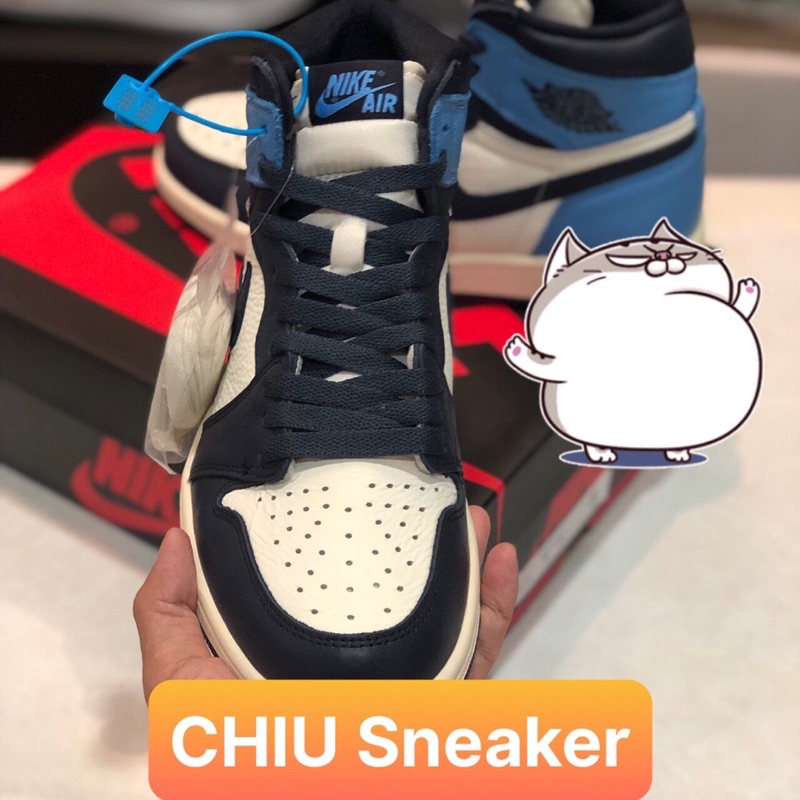 [ CHIU Sneaker ] Giày thể thao jordan cổ cao xanh dương phiên bản cao cấp giày Sneaker jd1 high obsidian Da thật