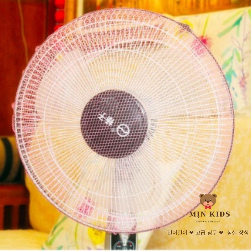 Lưới bọc quạt an toàn cho bé MỊN KIDS, bọc quạt an toàn họa tiết dễ thương bảo vệ cho bé