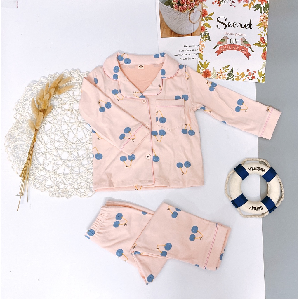 Bộ Pijam Dài Tay QiQi Cho Bé size 1-9 tuổi, Bộ Pijama Chất Thun Cotton Dài Tay Quần Dài