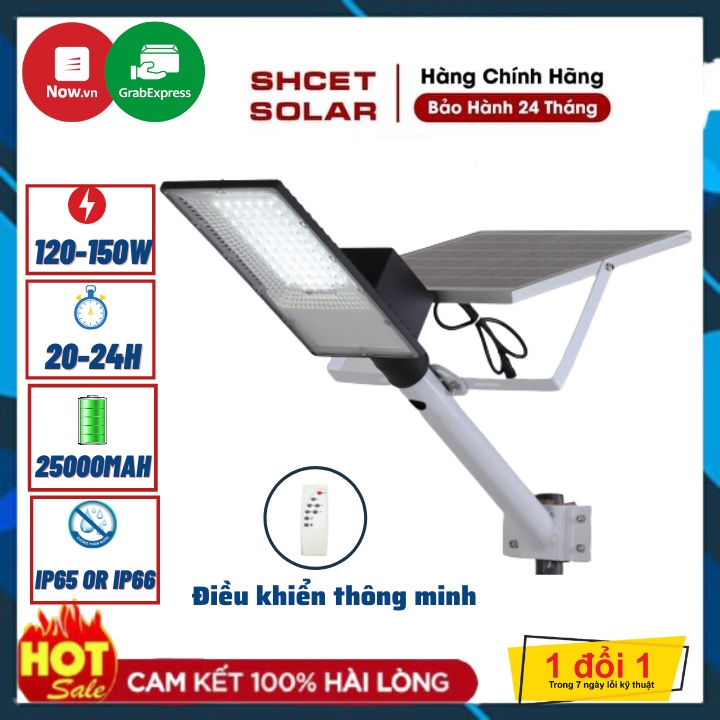 Đèn Led Năng Lượng Mặt Trời SHCET Solar CET-114A-120W-150W Chống Nước, Thời Gian Chiếu Sáng 20-24 Giờ(2 Ngày Mưa)