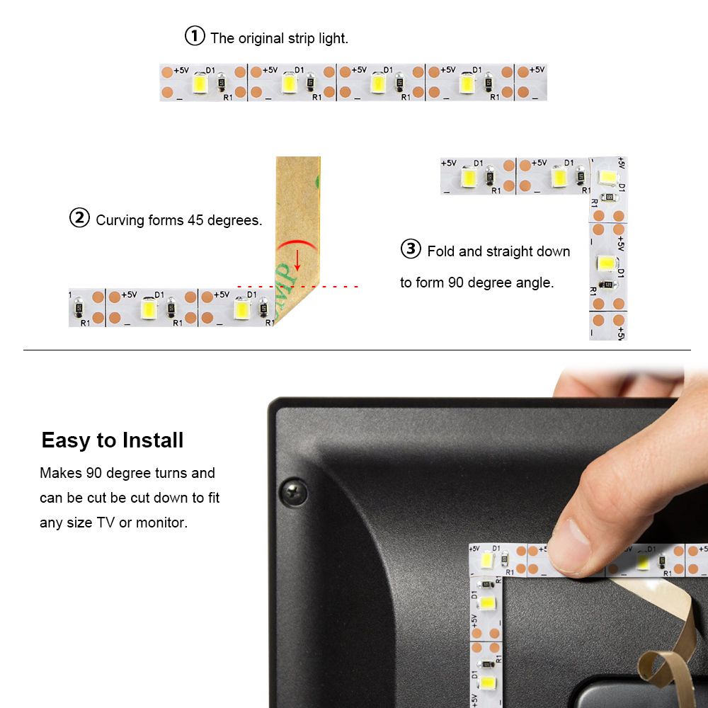 Dây đèn led RGB 5v 5050 Led 1m 2m 3m dành cho trang trí nhà cửa