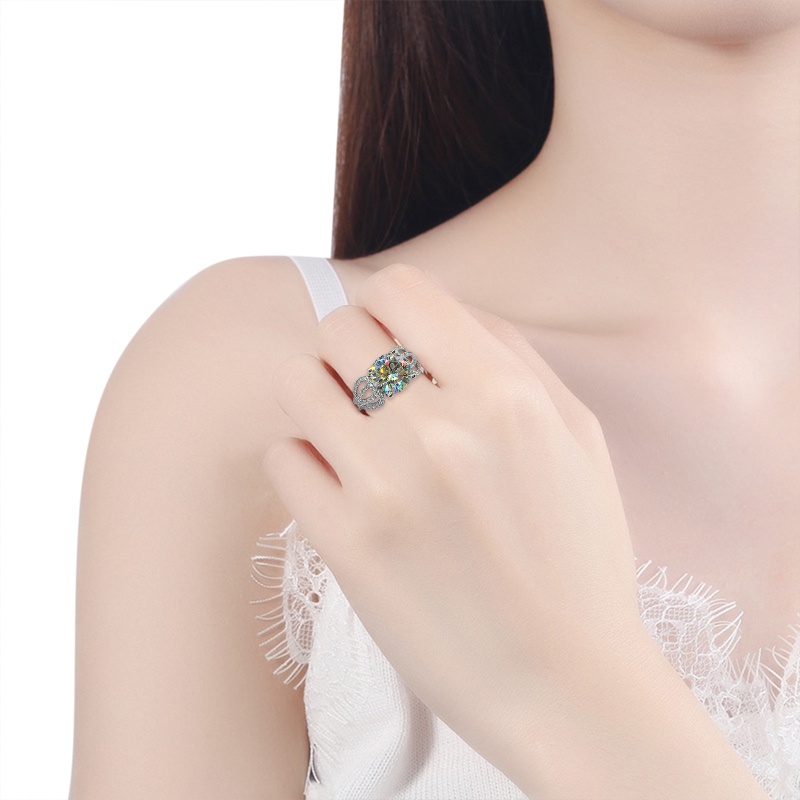 Nhẫn Cưới Đính Đá Zircon Sang Trọng Cho Nữ