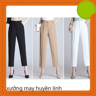 Quần baggy nữ dáng công sở lưng thun khóa trước siêu hot