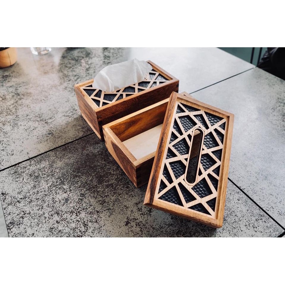 Hộp đựng giấy ăn phong cách vintage để bàn siêu sang