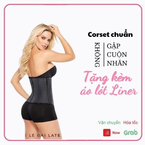 [Tặng Liner] Đai nịt bụng latex 25 xương thép - Gen nịt bụng chống cuộn nhập khẩu - Đai định hình lưng thẳng eo thon