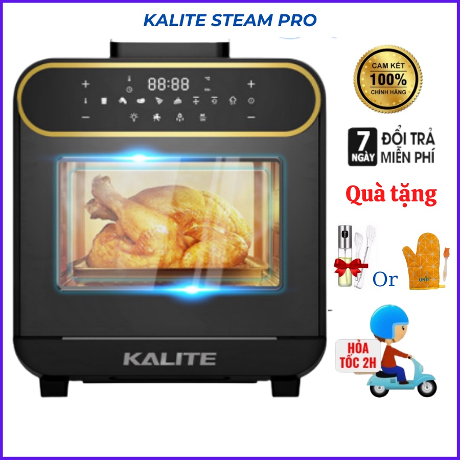 Nồi chiên hơi nước Kalite Steam pro, nồi chiên không dầu hơi nước 15L, hấp nướng 3 chế độ, chính hãng