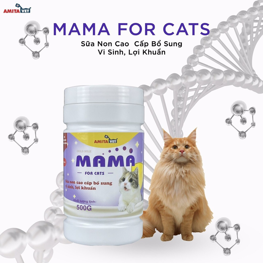 Sữa non cao cấp, bổ sung vi sinh, lợi khuẩn cho chó mèo Gold Milk MaMa Pet-Plus - 500g