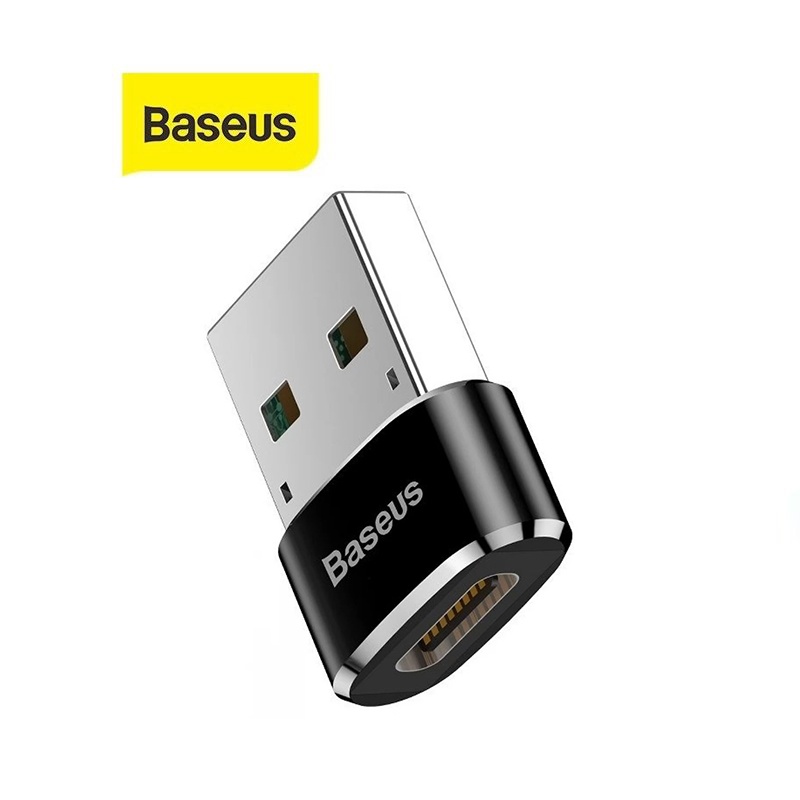 Đầu chuyển đổi mini OTG Baseus USB to Type-C hổ trợ sạc nhanh 3A/5A và truyền dữ liệu 480Mbps