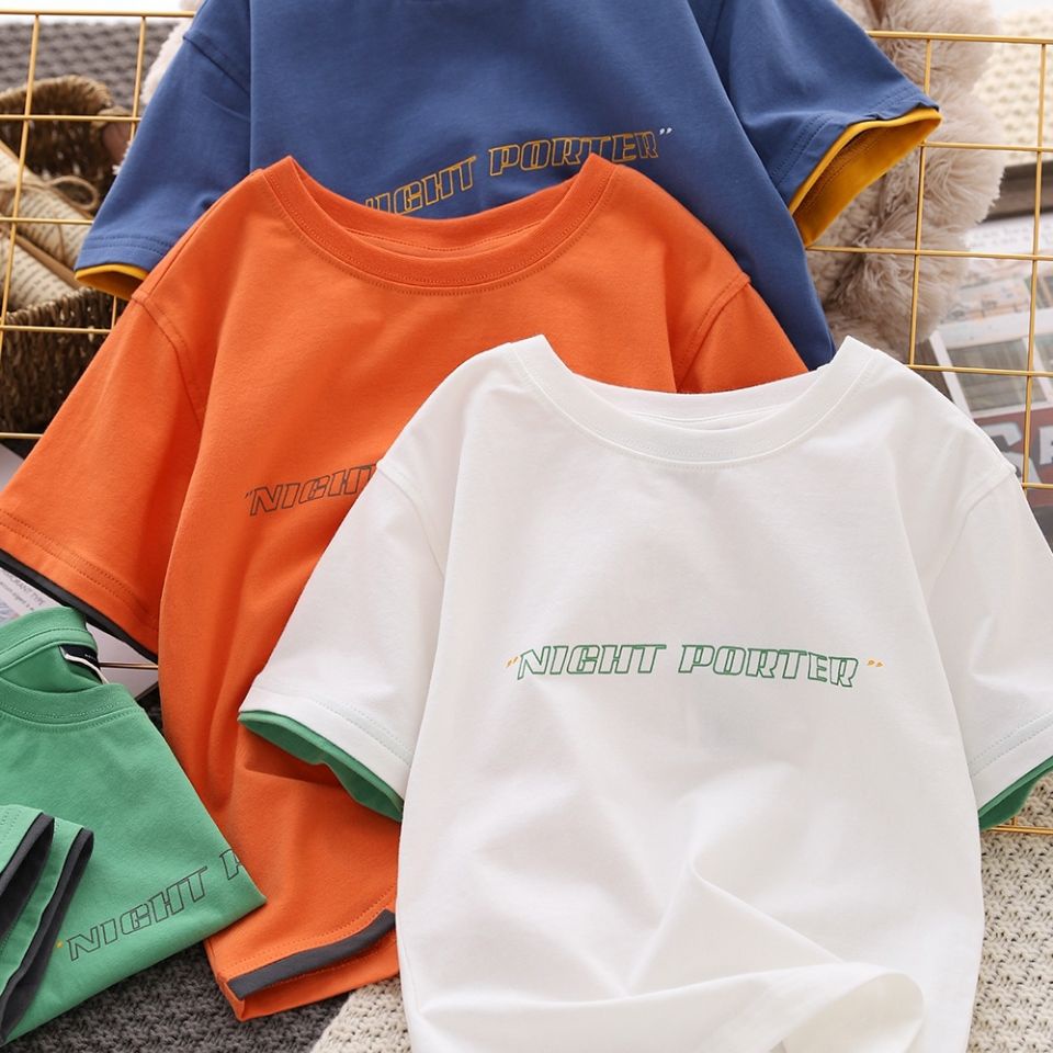 Áo Thun Cotton Trơn Tay Ngắn Cổ Tròn Dành Cho Bé Trai 2022