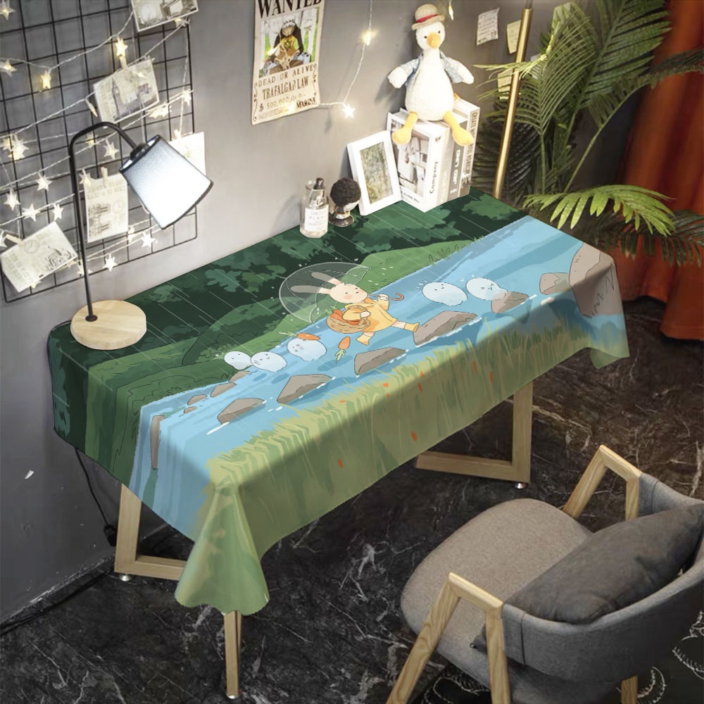 Khăn Trải Bàn Hình Chữ Nhật In Họa Tiết Hoạt Hình Dễ Thương Trang Trí Phòng Khách / Phòng Ngủ