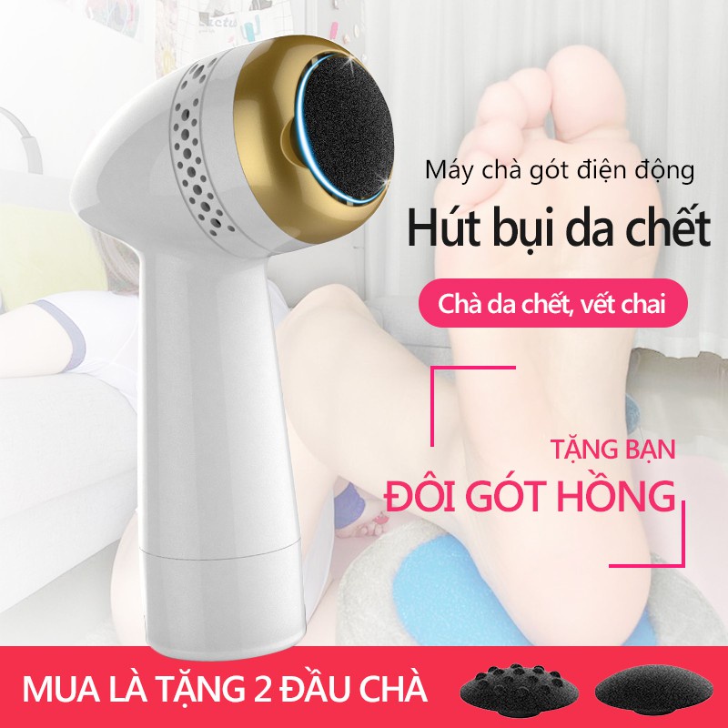 Máy chà gót chân tự động YB29, mài gót chân tẩy da chết, chà kèm hút da chết tặng kèm 2 đầu chà-Bảo hành 12 tháng