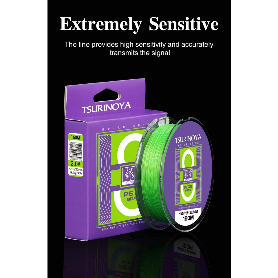 Dây Pe câu cá lure siêu mượt bền Tsurinoya Pe X8 Hita Lure