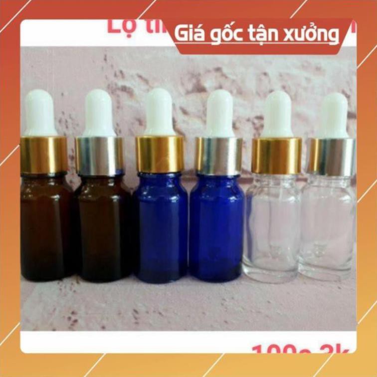 Lọ Chiết Serum ❤ RẺ VÔ ĐỊCH ❤ [5ml,10ml] Lọ đựng tinh dầu bóp giọt khoen vàng chiết serum , phụ kiện du lịch