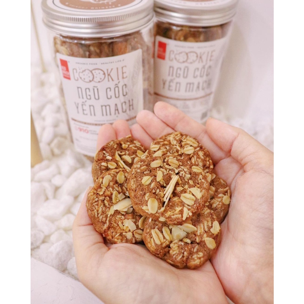 Bánh Cookie Ngũ Cốc Yến Mạch 300g Không Đường Không Bột Mì Ít Calo Và Giàu Dinh Dưỡng