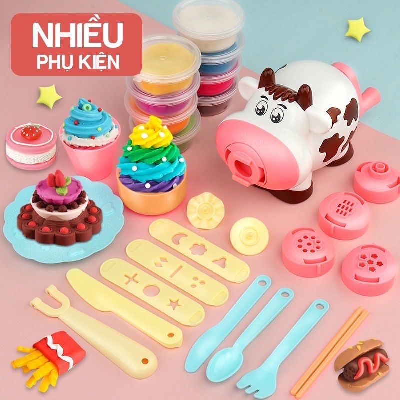 Đồ chơi đất nặn Bò Sữa tạo hình theo khuôn - siêu ngộ nghĩnh