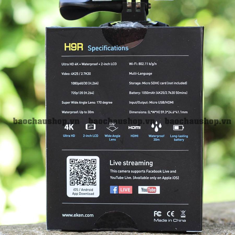 Camera hành trình Eken H9/H9R ultra HD 4K wifi bản mới nhất 2018 (chính hãng)