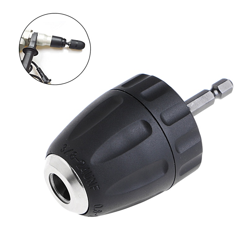 Đầu kẹp chuyển đổi mũi khoan 0.8-10mm 3/8&quot; 24UNF + 1/4&quot; lục giác SDS không chìa