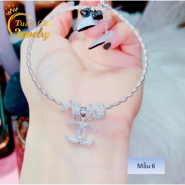 Lắc Tay- Vòng Tay Bạc Nữ Cao Cấp Gắn Phụ Kiện Cá Tính, Năng Động
