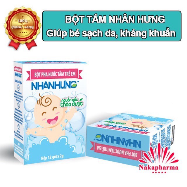 [MIỄN PHÍ] BỘT TẮM NHÂN HƯNG GIÚP BÉ SẠCH DA, KHÁNG KHUẨN, CÁC BỆNH NGOÀI DA CHO TRẺ SƠ SINH VÀ TRẺ NHỎ [CHÍNH HÃNG] [ĐỔ