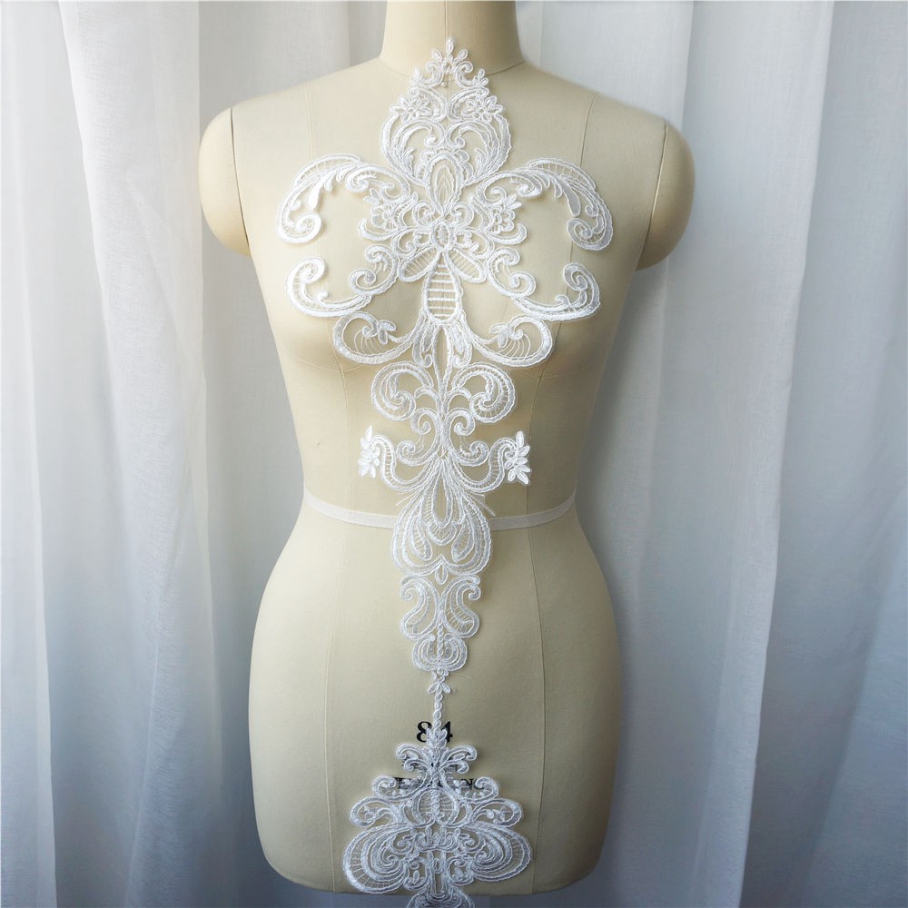 Miếng Vải Ren Thêu Hoa Trang Trí Cổ Áo Cưới diy