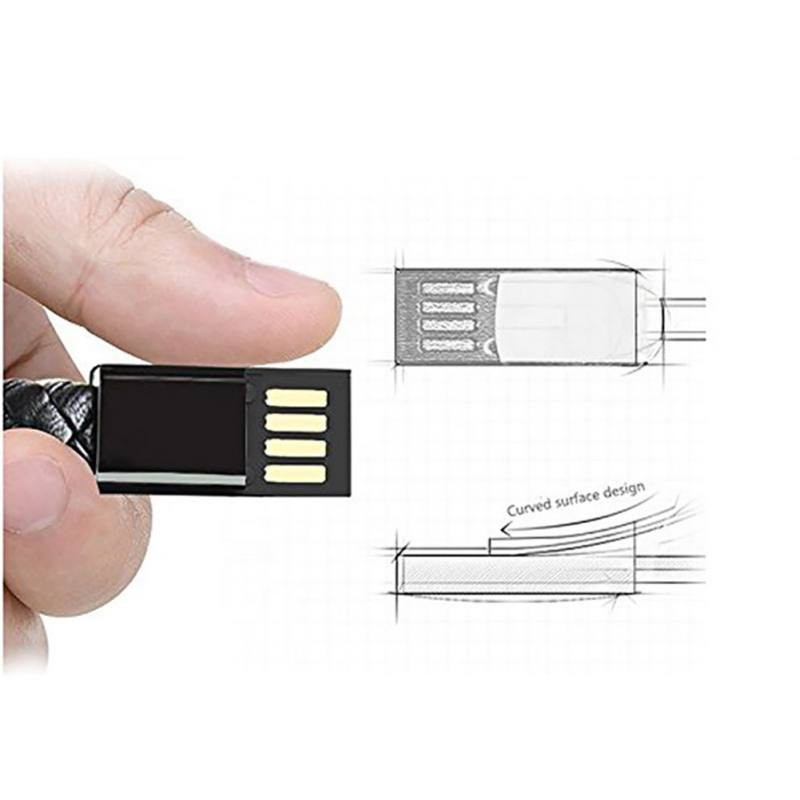 Dây cáp sạc điện thoại jack Micro USB/Type-C/Lightning thiết kế thành vòng đeo tay dây bện tiện dụng