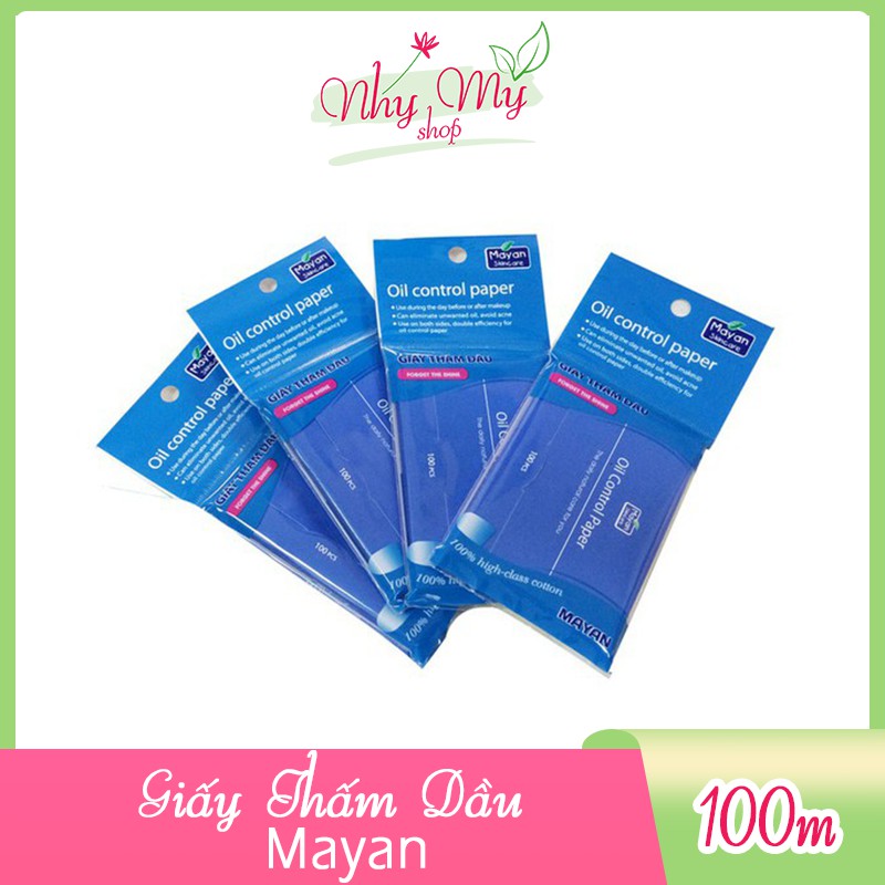 Giấy thấm dầu Oil Control Paper màu xanh 100pcs