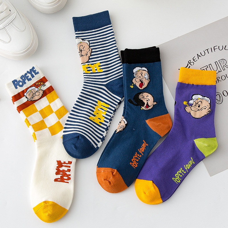 Tất Vớ Cotton Nam Nữ Cổ Cao POPEYE - SONO08