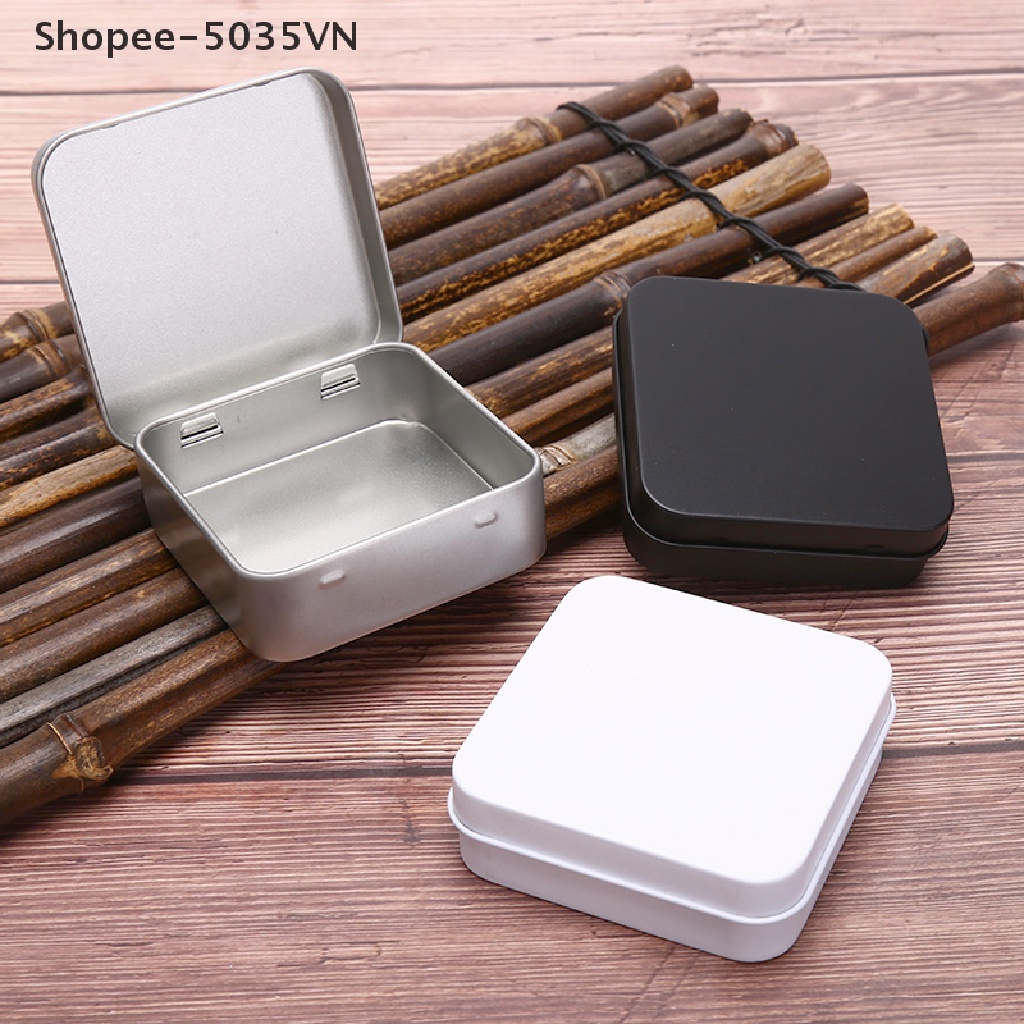Hộp Thiếc Mini Hình Vuông Đựng Trang Sức / Tiền Xu {akindofstar1.vn}