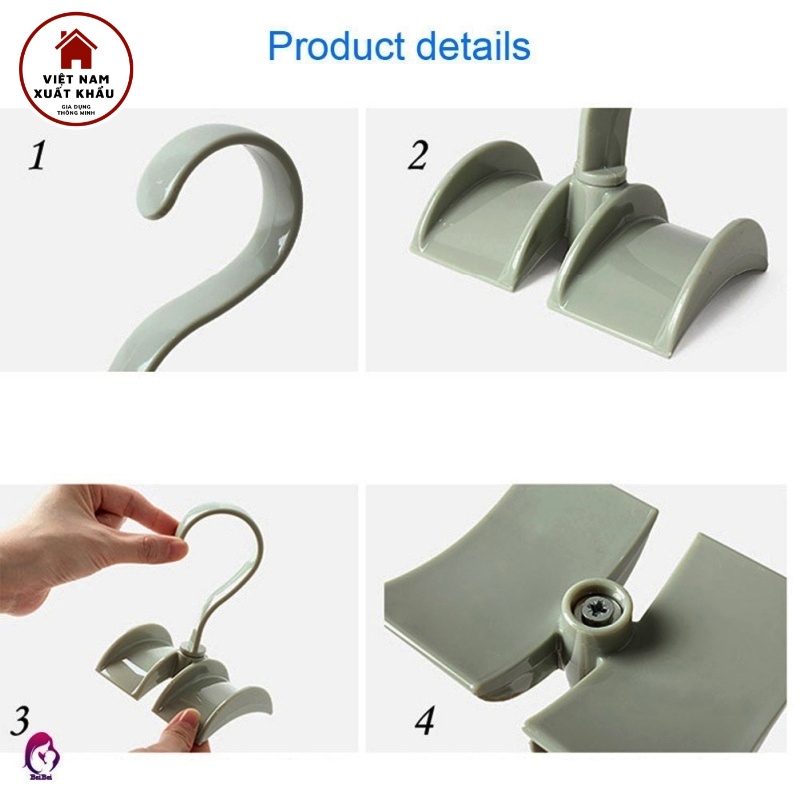 Móc Treo Túi Xách Quần Áo ,Cà Vạt ,Phụ Kiện Thắt Lưng Xoay Tròn 360 Độ Đa Năng Tiết Kiệm Không Gian