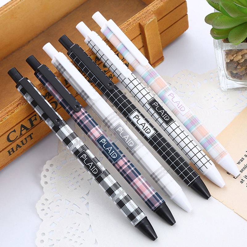 Set 6 Bút Bi Mực Đen Ngòi 0.5mm Phong Cách Vintage