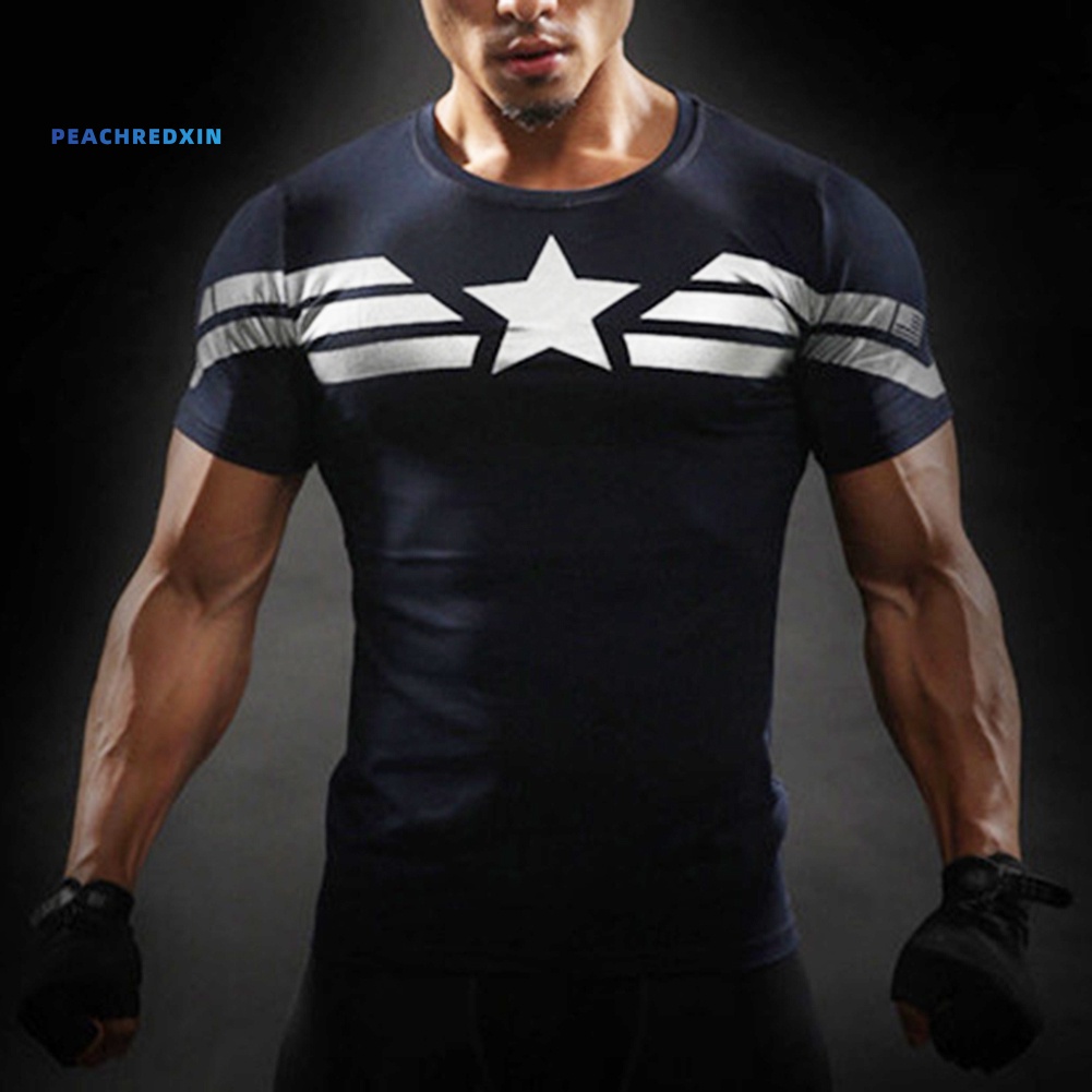 Áo thun ngắn tay plus size in hình Iron Man Captain America