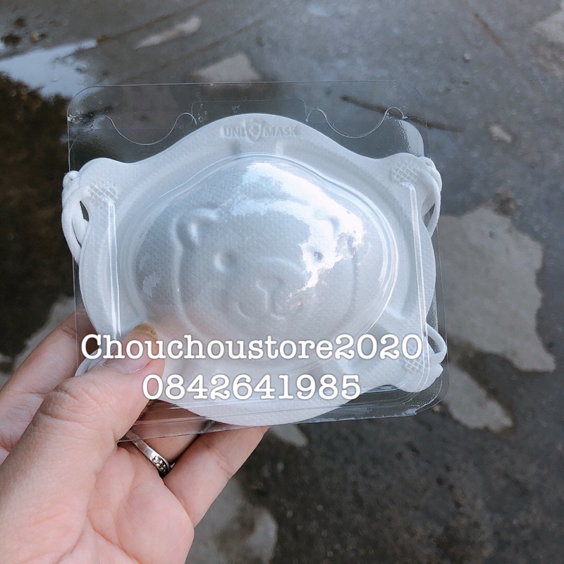 [SẴN] 3 Chiếc Khẩu Trang Gấu UNI MASK Trẻ Em 3D Cho Bé 1-3 Tuổi Kháng Khuẩn, Ngăn Ngừa Bụi Mịn, Giọt Nước, Dễ Thở