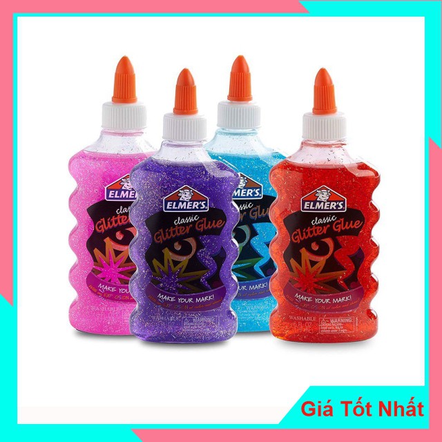 Keo Dán Kim Tuyến Elmer’s Glitter Glue 177.4ml - Keo Bám Dính Tốt Và An Toàn Khi Sử Dụng