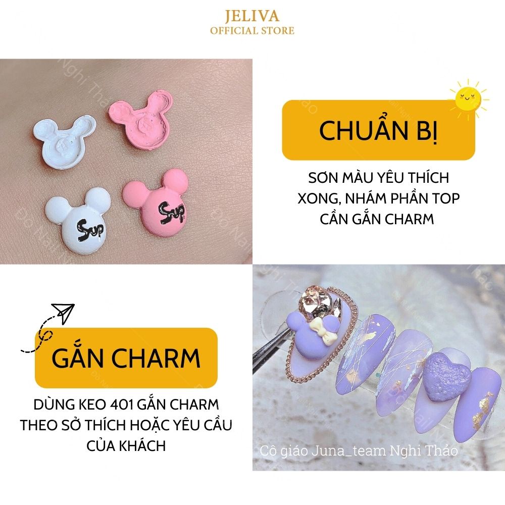 Charm nail mickey trang trí móng JELIVA