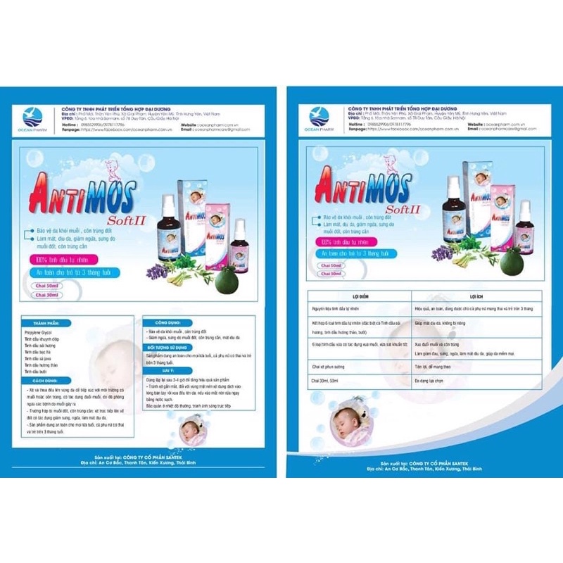 ANTIMOS XỊT CHỐNG MUỖI TỪ TINH DẦU TỰ NHIÊN cho bé và người lớn- xua muỗi , giảm ngứa do muỗi đốt