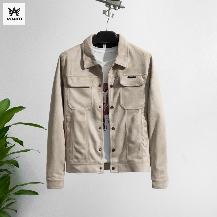 Áo khoác nam da lộn Jacket Avanco cổ bẻ mùa đông 2023, mặc lên dáng cực đẹp - DL23