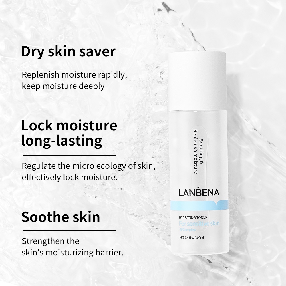 Toner LANBENA chứa thành phần axit hyaluronic dưỡng ẩm dưỡng trắng tái tạo dưỡng trắng da 100ml