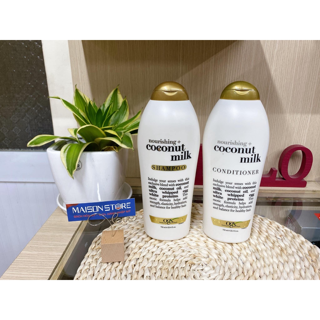 DẦU GỘI & XẢ OGX COCONUT MILK  - Hàng Nhập USA Chính Hãng