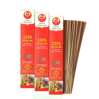 Nhang trầm sạch - combo 3 hộp 68 que chân tăm mộc