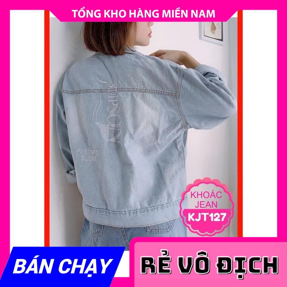 ÁO KHOÁC JEAN THÊU HỌA TIẾT CHẤT NGẦU KJT127 ⚡FREESHIP⚡100% ẢNH THẬT⚡ CHUYÊN SỈ - GIÁ TỐT  MY