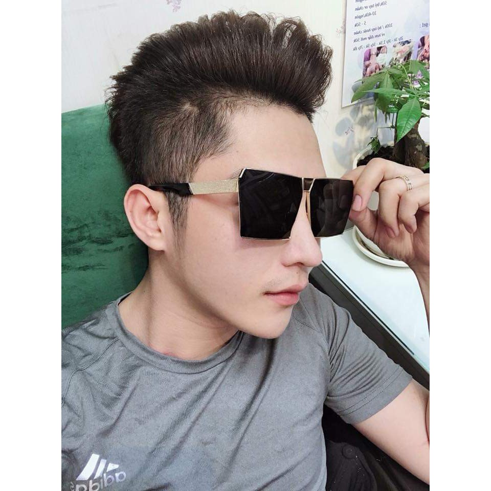 Mắt kính râm nam chống tia uv cực tốt form mặt vuông phong cách thời thượng đẳng cấp - XI ĐEN