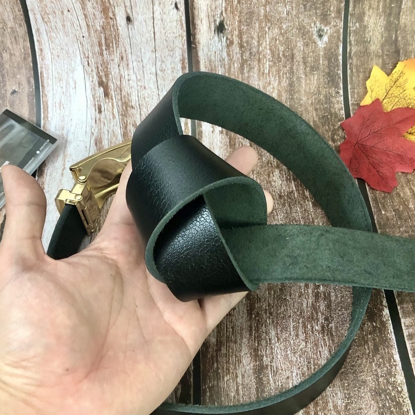 Thắt Lưng Nam Da Bò Thật 100%, Dây Lưng Da Mộc Pakistan Khóa Lăn - BH 12 Tháng