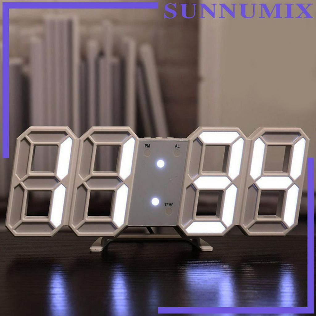 Đồng Hồ LED 3D Kỹ Thuật Số 24 / 12 Giờ Với Cổng Sạc USB Tiện Dụng