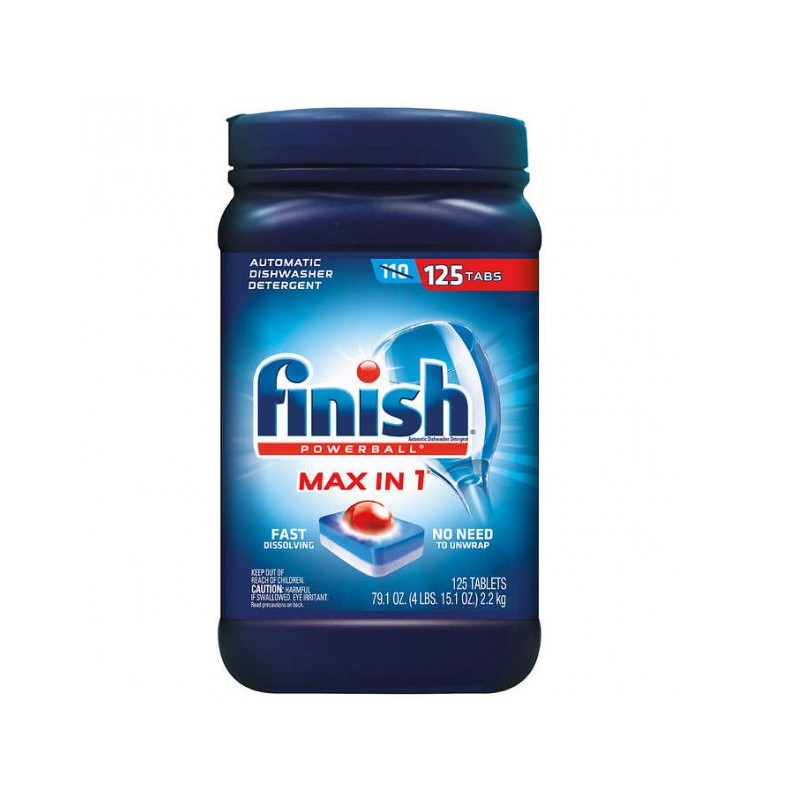 Viên rửa chén Finish maxin1 cao cấp chuyên dùng cho máy rửa chén (Hộp nhựa125 viên )