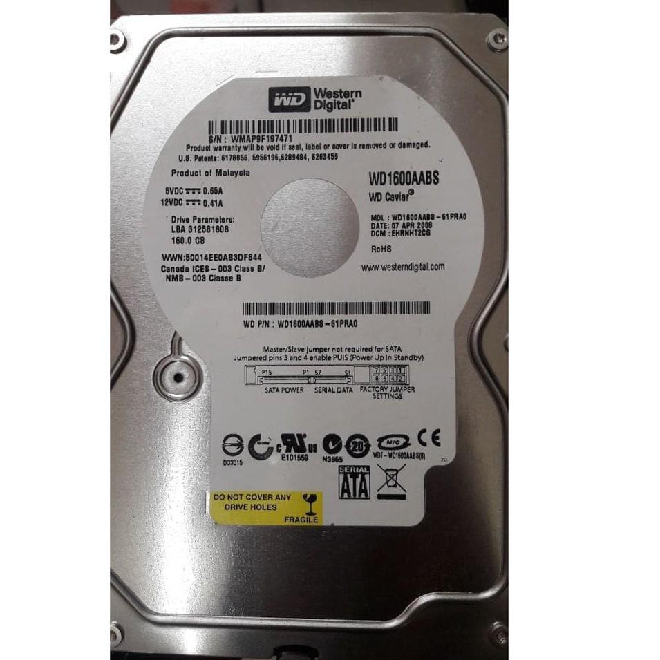 Ổ Cứng Hdd Wd 160gb Sata 3.5inc | BigBuy360 - bigbuy360.vn